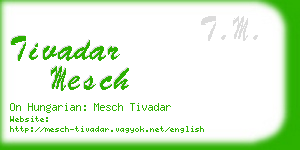 tivadar mesch business card